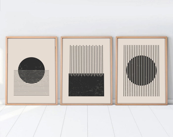 Wallity Huhu212 Cuadro Decorativo Enmarcado en MDF (3 Piezas) 50 x 70 cm
